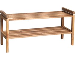 Rowico Home Confetti Schoenenrek Naturel - Eiken - Houten Schoenenkast - Open - 6 Paar Schoenen - Hal - 80 x 30 x 40 cm