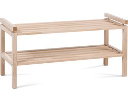 Rowico Home Confetti Schoenenrek Whitewash - Eiken - Houten Schoenenkast - Open - 6 Paar Schoenen - Hal - 80 x 30 x 40 cm