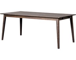 Rowico Home Filippa Houten Eettafel - Verlengbaar - Massief Eikenhout - FSC Keurmerk - Japandi - Exclusief Verlengstuk - Bruin - Donker Eiken - 180 x 90 cm