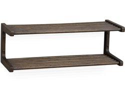 Rowico Home Inverness Schoenenrek Donker Eiken - Massief Eikenhout - Schoenenrek aan de Muur - Hal - Hout - 80 x 32 x 28 cm