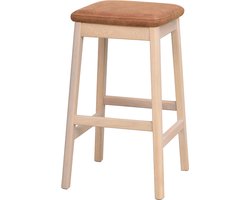 Rowico Home Livermore Barkruk Naturel - Hout - Barkruk zonder Rugleuning - Zonder Armleuning - Rond - Voor Kookeiland - 68 cm