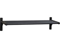 Rowico Home Milford Schoenenrek Zwart - Hout - Hangend Schoenenrek - 80 cm Breed - Zwevend - Schoenerek Eiken - 80 x 33 x 19 cm