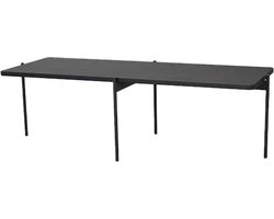 Rowico Home Shelton Salontafel Zwart - Hout - Metalen Poten - Rechthoekig - Koffietafel - Woonkamer - Industrieel - Modern - 145 x 60 x 45 cm