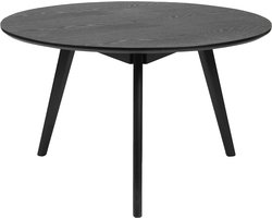 Rowico Home Yumi Ronde Salontafel Zwart - Hout - Bijzettafel - Koffietafel - Retro - Scandinavisch - Tafeltje voor Woonkamer - Ø 90 x 53 cm