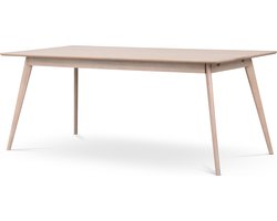 Rowico Home Yumi Verlengbare Eettafel - Hout - 6 Persoons - Eetkamertafel - Scandinavisch - Exclusief Verlengstuk - Whitewash - 190 x 90 x 75 cm