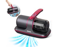 Roxa Huisstofmijt Stofzuiger - UV Lamp Sterilisator - Matras, Tapijt, Meubel, Zetel & Bank Reiniger Apparaat - Kruimeldief snoerloos best verkocht - Bacterie, Mijt & Schimmel Bestrijder - Zonder Zak - USB Opladen - Rood/Grijs - 2025