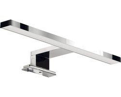 ROXANA LED Spiegelverlichting - Badkamer Lamp - Schilderijverlichting - Rechthoek 5W - 530 Lumen - 4100K Daglicht wit - Glans Chroom Aluminium - 300 mm - IP44