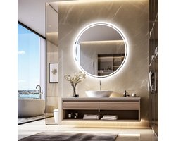 Roxana® Spiegel Met Verlichting - 3 Kleuren - Touch-Sensor - Anti-Fog - Waterdicht - Led-verlichting - Spiegel Rond - Badkamer - Slaapkamer - 32x32 Inch