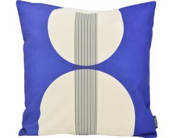 Royal Blue Abstract Kussenhoes | Katoen/Linnen | 45 x 45 cm
