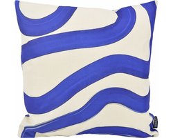 Royal Blue Lines Kussenhoes | Katoen/Linnen | 45 x 45 cm