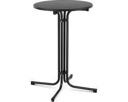 Royal Catering - Hoge bartafel - Ø 70 cm - vouwbaar - zwart
