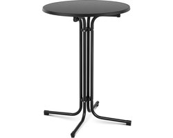 Royal Catering - Hoge bartafel - Ø 80 cm - vouwbaar - zwart