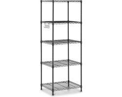 Royal Catering - Metalen opbergrek - 55 x 45 x 149.5 cm - 150 kg - zwart