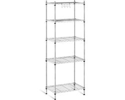 Royal Catering - Opbergrek metaal - 35 x 55 x 150 cm - 150 kg - grijs