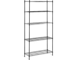 Royal Catering - Opbergrek metaal - 35 x 90 x 180 cm - 150 kg - zwart