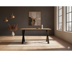 Royal Extendable Dining Table – Golden Oak – Rectangular – Metal Frame – 120-220/140-240/160-260 x 80 x 76 cm – Luxury Family Dining Table for 8-12 People ganeey