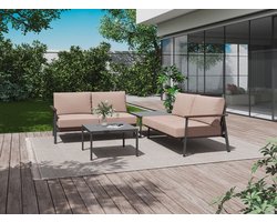 Royal Garden Prado Loungeset Aluminium/Textilene inclusief bijzettafel