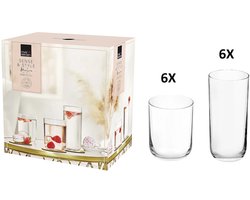 Royal Leerdam | Sense & Style Adaline glazen set - 6x Longdrink 360 ml - 6x Tumbler 350 ml - Perfect voor thuis, restaurants en feestjes | Vaatwasser bestendig