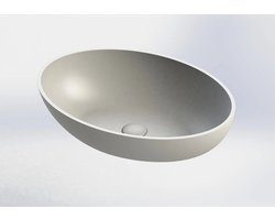 Royal plaza Cinea opzetwastafel 57x40,5cm z/kraangat z/overl. mat wit