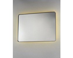 Royal plaza Intent Spiegel 80x100cm ronde hoeken+led verlichting mat zwart