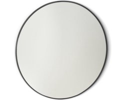 Royal Plaza Merlot spiegel 100x100cm zonder verlichting rond Glas Zwart mat