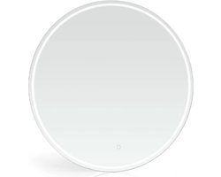 Royal Plaza Merlot spiegel 80x80cm Rond led verlichting geintegreerd inclusief sensor en spiegelverwarming IP44 Glas Zilver