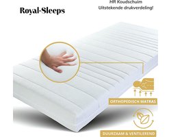 Royal-sleeps 90x200 cm - Hr koudschuim - 15cm dik - Afritsbaar hoes wasbaar - Hotel kwaliteit - 90 x 200 cm - Gratis retourneren