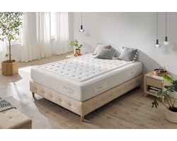 Royal Spring Pocketveren Matras - 150 x 200 cm - Wit - Hoogwaardig Visco-elastisch - Duurzaam en Ademend - 30 cm Dikte
