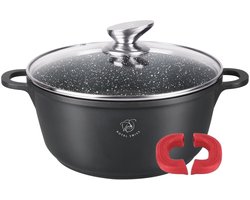 Royal Swiss® Braadpan 32cm / 9.5L – Titanium Antiaanbaklaag – Afneembaar Handvat – Inductie & Alle Warmtebronnen – Met Glazen Deksel – Lichtgewicht Aluminium