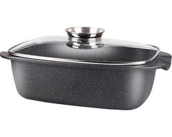 Royal Swiss Rooster/braadpan antikleeflaag stenen coating 32 CM Kleur Zwart