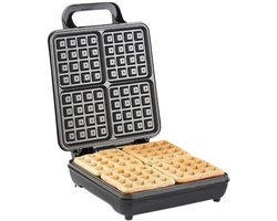 Royal Swiss® Wafelijzer – Elektrische Waffle Maker 1200W – 4 Wafels Tegelijk – PFAS-vrije Anti-aanbaklaag – Cool Touch Handvat
