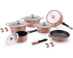 Royalty Line Pannenset - 14-delig - Marble Coating - Koperkleur