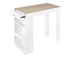 RoyaLuxe - Bartafel - Bar Tafel - Bartafel Keuken - Tafel - Tafeltje - Eettafel - Voor Keuken & Bar - Bartafels - Tafels - Wit