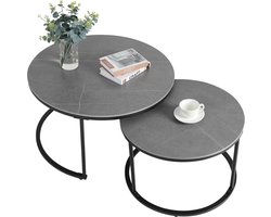 RoyaLuxe - Bijzettafel - Bijzettafels - Bijzettafeltjes Woonkamer - Salontafel - Salontafels Rond - Salontafels - Salon Tafel - Salontafel Marmer - Bijzettafel Bank - Tafel - Tafeltje - Koffietafel - Ronde Salontafel