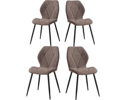 RoyaLuxe - Eetkamerstoelen - Bruin - Stoel - Stoelen - Stoelen Eetkamerstoelen - Stoelen Set Van 4 - Stoelen Set Van 4 Eetkamer