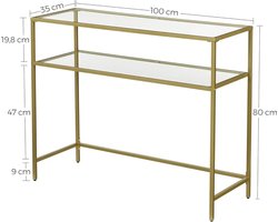 RoyaLuxe - Zwart - Bijzettafel Zwart - Bijzettafel - Bijzettafels - Bijzettafeltjes Woonkamer - Bijzettafel Bank - Smalle Consoletafel - Entree Tafel - Tafel - Tafeltje