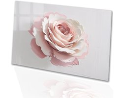 Roze abstracte bloemontwerp - Roos glazen schilderijen - Wanddecoratie bloem - Minimalisme - Schilderij op acrylaat - Klassiek schilderijen - acrylglas 150x100 cm