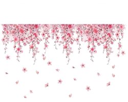 Roze bloem muurstickers voor woonkamer slaapkamer achtergrond muur decor meisjes kamer dochter kamer muur sticker keuken behang