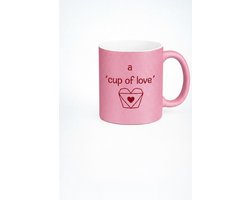 Roze 'Cup of Love' Mok met Hart Design | Sprankelende Liefdes Beker | Romantisch Cadeau