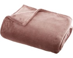 Roze Flanellen plaid 125x150 cm - 250 g/m²