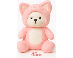 Roze Fluffy Beer 45 cm – Superzachte Knuffel van Best4Juniors + Speelgoedtasje | Perfect Cadeau voor Kind & Baby