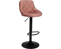 Roze fluwelen barkruk ROBIN