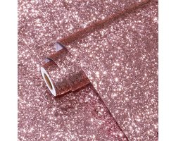 Roze Glitterbehang - Hoogwaardig Vinyl - 1 rol - 40 cm x 200 cm