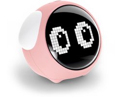Roze kinderwekker – Dubbel alarm – Nachtlampje met instelbare helderheid – Spraakgestuurd – Temperatuurweergave – Wekker – Speelgoed en cadeau voor peuters, kinderen, scholieren, jongens en meisjes
