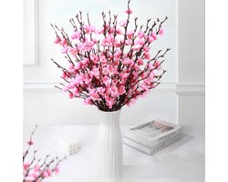 Roze kunstbloem - Roze knopjes - 4 stuks - Afmeting 49 cm - Decoratie takken - Voor vaas - Woondecoratie - Tafeldecoratie - Bruiloft - Interieur