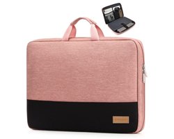Roze laptophoes 17.3 inch - Waterafstotende beschermhoes met handvat en opbergvakken