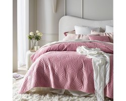 Roze Luxe Bedsprei voor Bed en Bank - 200 x 220 cm - Fluweelzachte Textuur