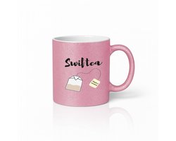 Roze Mok 330ml – “Swiftea” Schattige Taylor-Geïnspireerde Theezak Illustratie Koffiebeker