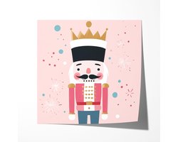 Roze Notenkraker Portret - Poster 70x70 cm vierkant Sfeervolle wanddecoratie voor woonkamer en slaapkamer - Premium papier - Zonder lijst