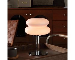 Roze paddenstoellamp - Mid-century moderne lamp voor nachtkastje - Dimbare retro bedlampen - Woondecoratie sfeerverlichting voor slaapkamer woonkamer